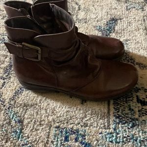 Clarks Brown Zip Ankle Boots Size 9